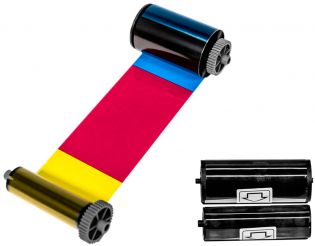 фото Цветная лента YMCFKO с УФ панелью с чистящим роликом, на 500 оттисков для принтера Advent SOLID 700 (ASOL7-YMCFKO500), фото 1